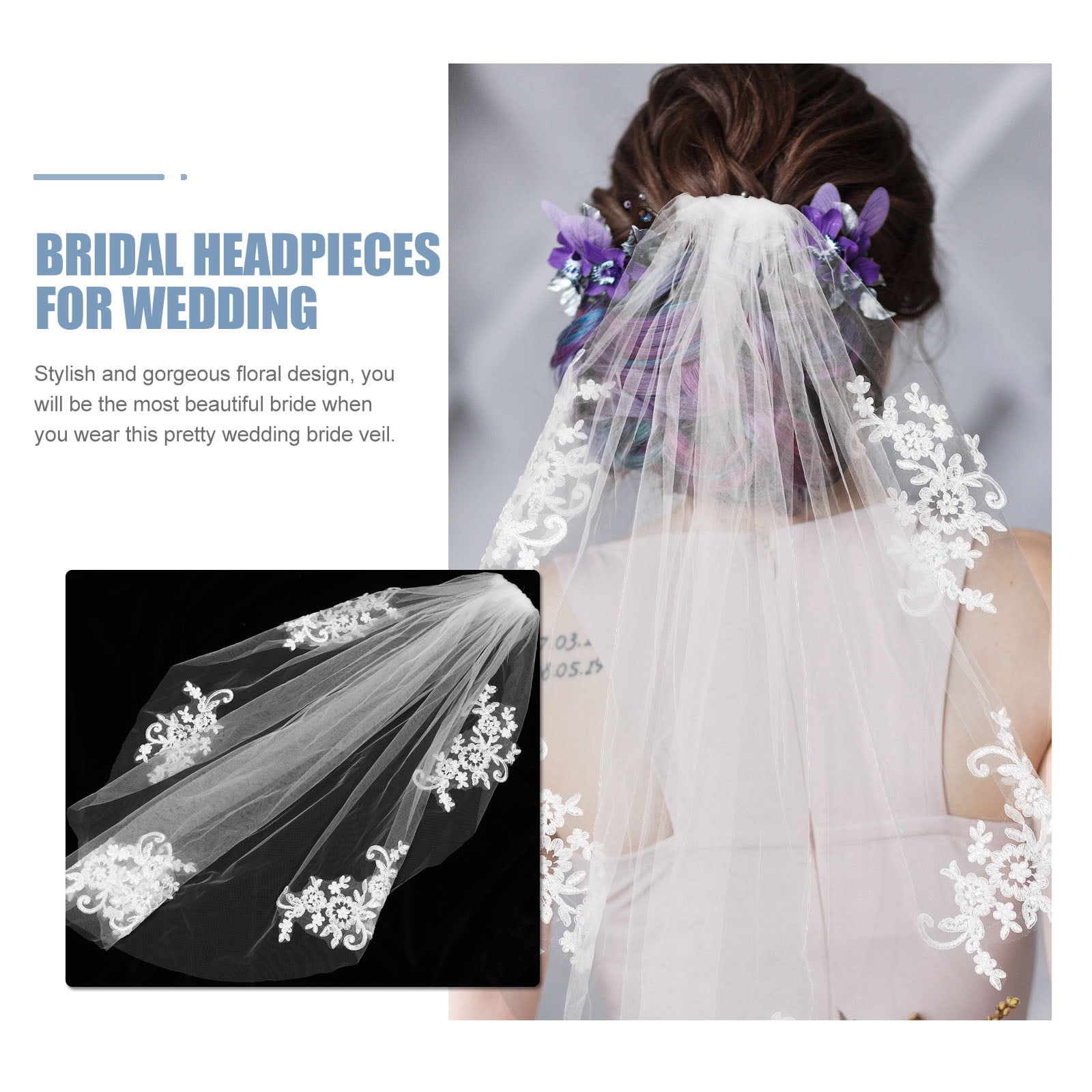 【C15261】VEIL 1.5 LESSON 01 C15261】VEIL 1.5 LESSON 01 Single Tier All Over Lace Floral