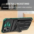 thumbnail image 3 of Cutyskin iPhone 11 Armor Case with Hidden Card Holder Detachable Wallet Cover, Built-in Kickstand, Camera Lens Protection, Tough Rugged Shockproof Phone Case for iPhone 11, Darkgreen, 3 of 9