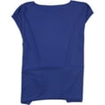 thumbnail image 2 of ALFANI Womens Blue Color Block Short Sleeve Crew Neck Top Size: L, 2 of 2