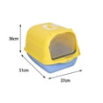 thumbnail image 1 of tredstone Pet Litter Tray Enclosed Potty Toilet Small Animals Hooded Cat Litter Box Yellow, 1 of 7