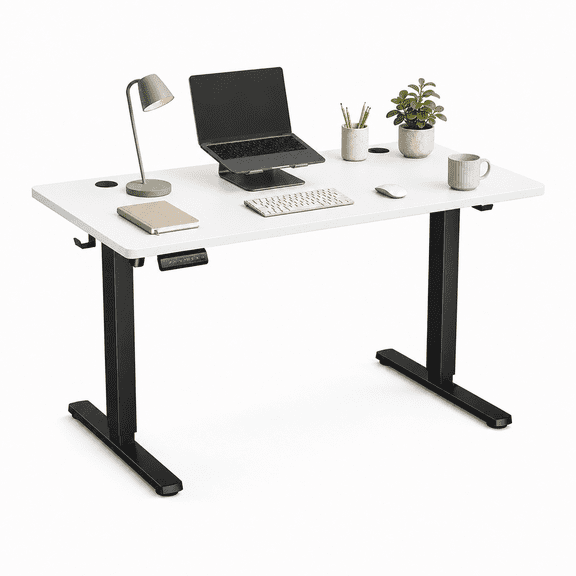 Alvantor Standing Desk, 28.7''- 48'' Height Electric Height Adjustable Home Office Desk with 3 Memory Presets, Sit and Stand Up, T-Shaped Frame