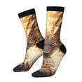 thumbnail image 1 of Balery Golden Horned White Dragon Calcetas Largas con Estampado para Hombre y Mujer – Suaves y Transpirables, Talla Única (US 5-11), 1 of 6