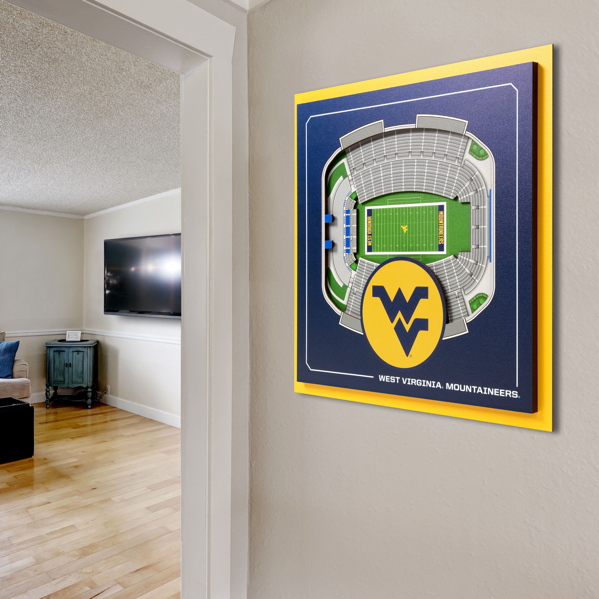 YouTheFan NCAA West Virginia Mountaineers Stadium Series 3D Wall Art
