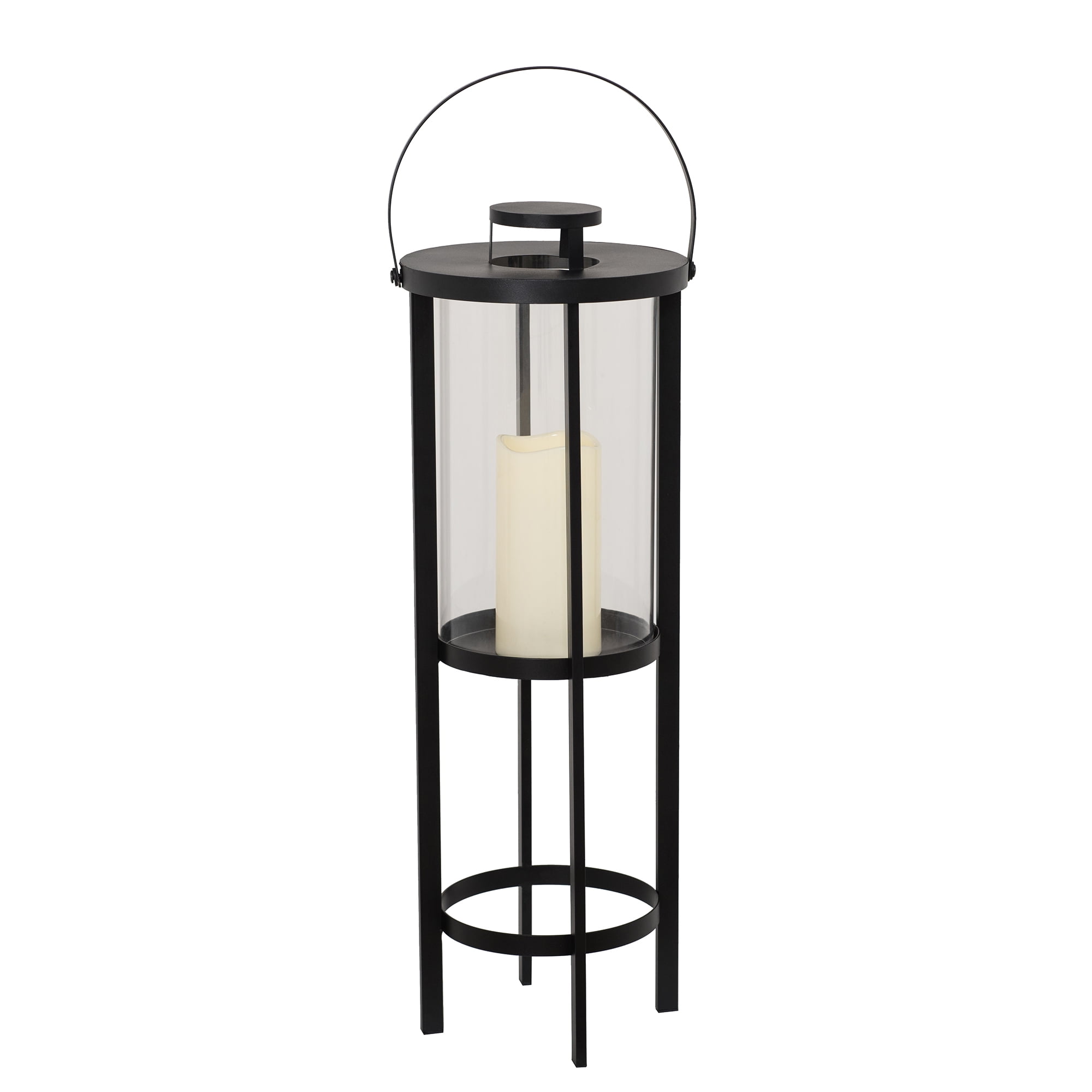 Sunjoy Transitional Black Outdoor Battery Powered Lantern