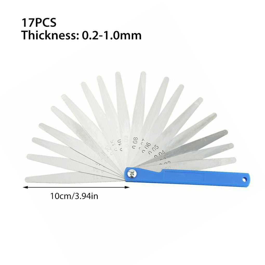 Feeler Gauge Measurement 0.02-1mm Filler Gage 360 Degree Measuring Steel Removable Foldable Adjustable Tappet Valve Shim ,High Strength