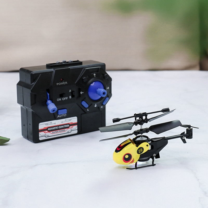 Funtogether Toys Mini RC Helicopter, 2-Channel Remote Control Helicopter for Beginners, Easy-to-Fly Indoor Micro Airplane with LED Lights