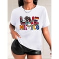 thumbnail image 1 of Camiseta De Mujer De Verano Ligera Básica Para Mochilero, Camping, CaminarLove Mexico Graphic Short Sleeve Sports T-shirt, Round Neck Casual T-shirt Top, Women's ActivewearFather's Day, Mother's Day, 1 of 8