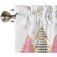 thumbnail image 5 of Kitchen Curtains Tiers, Christmas Tree Wooden Black Plaid Pink Golden Snowflakes Winter Rod Pocket Short Window Valance Curtains for Kitchen Cafe Bathroom, 27.5"x24", 2 Panels, 5 of 5