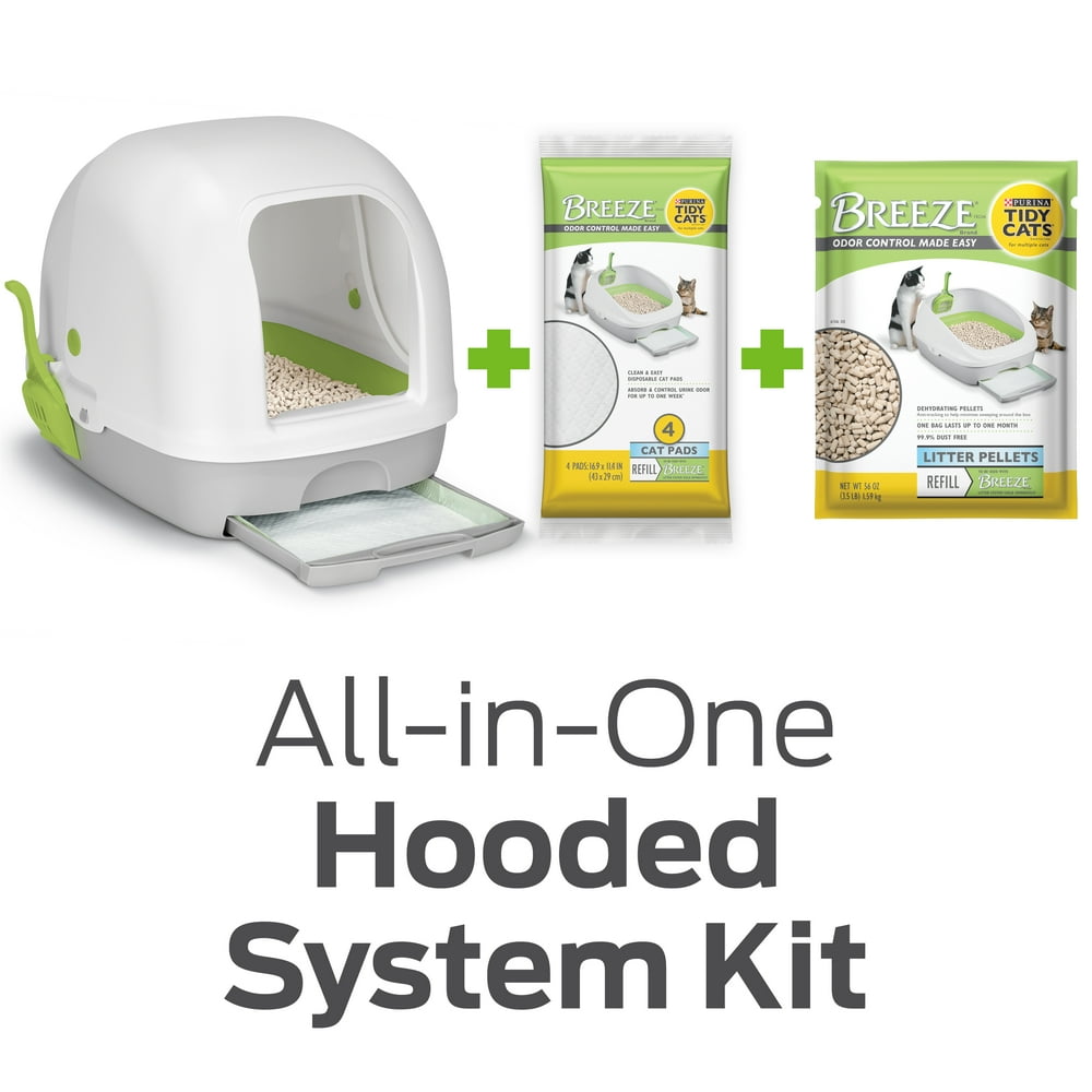 Purina Tidy Cats Breeze Hooded Litter Box System Starter Kit, Hooded