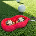 thumbnail image 4 of Soporte de Pelota de Golf de Silicona Sunnimix Accesorio Fácil para Colgar en la Bolsa Sostiene 2 Pelotas Rojo, 4 of 8