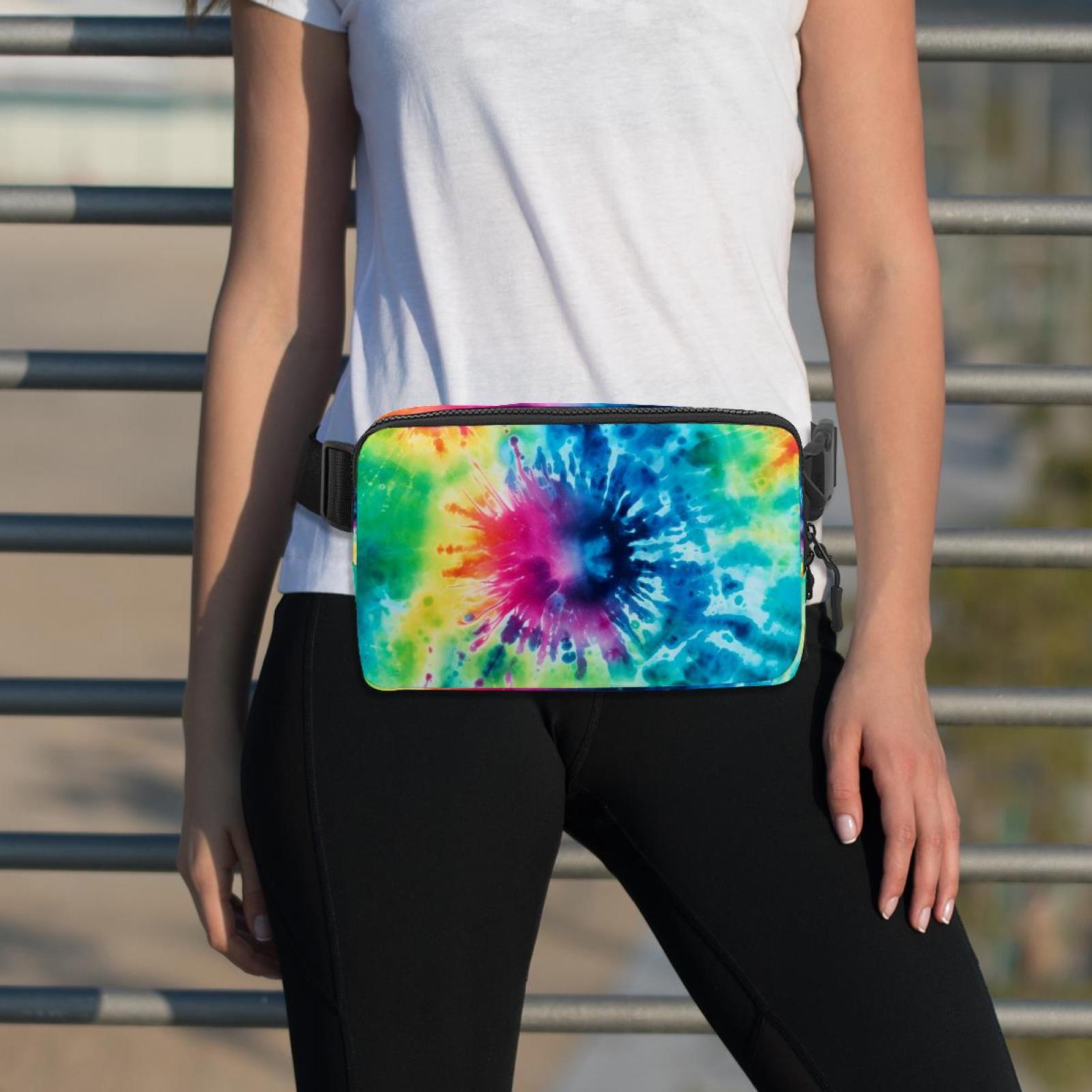 Tie-dye Lightweight Adjustable Running Belt with Extension Strap - Unisex Fanny Bag Crossbody Bag Cross Body Bag