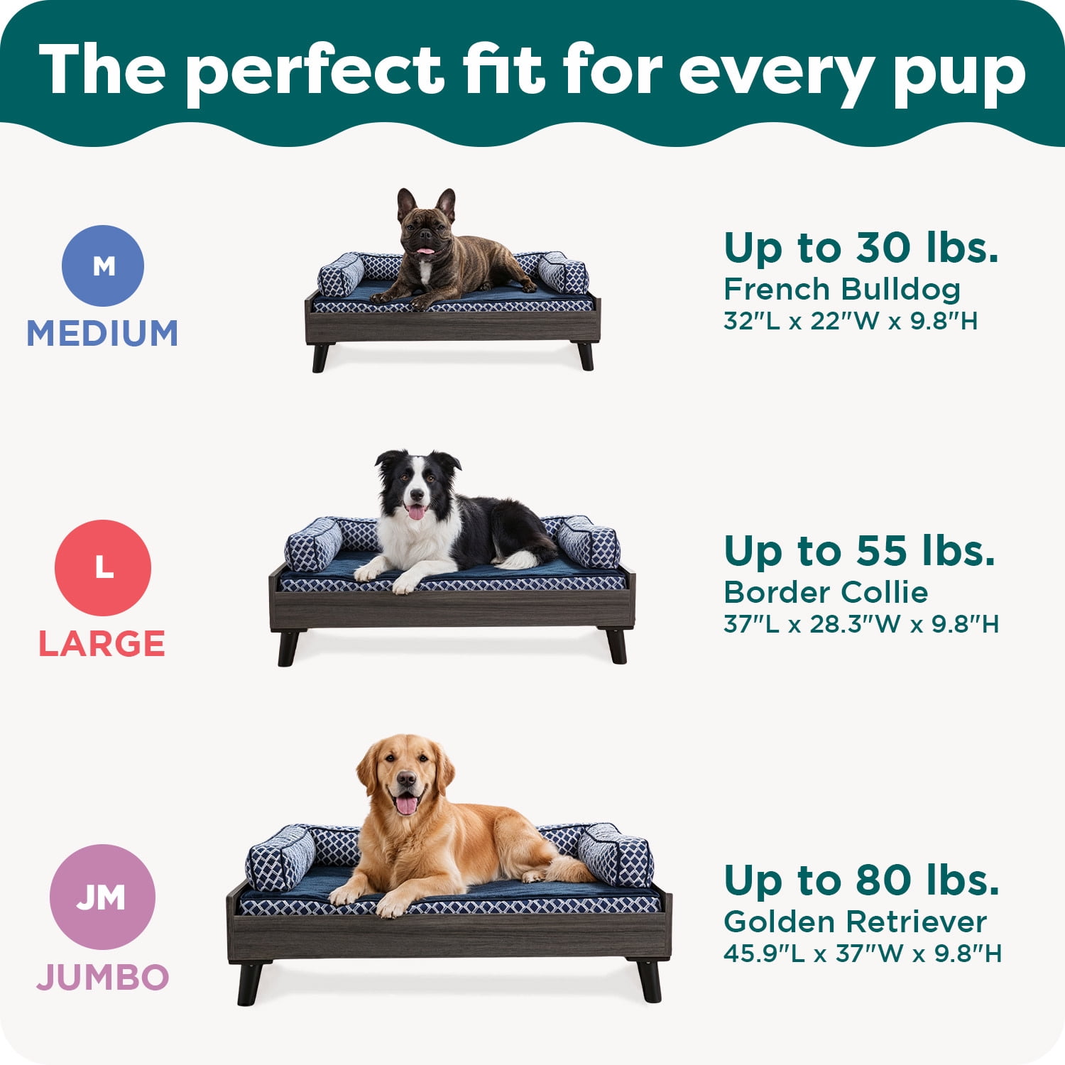 FurHaven | Bed Frame for Pet Beds & Mattresses, Gray, Large