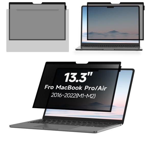 BROPGOD Laptop Privacy Screen 13.3 Inch (2016-2022, M1, M2), Removable Laptop Screen Privacy Shield for Mac 13.3Inch