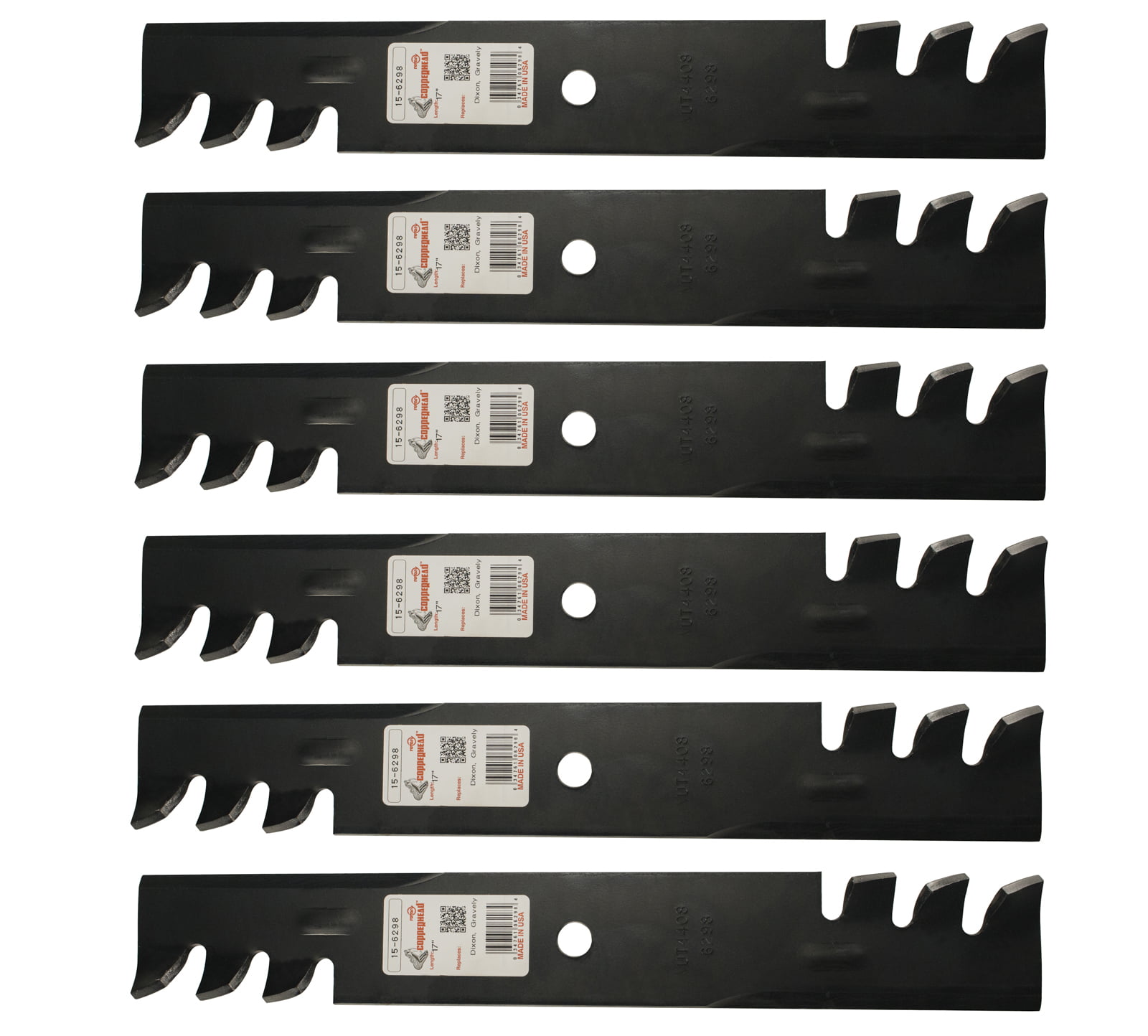 V 6-Pack Toothed Mulching Blades Replaces Dixie Chopper 30227-50 for 50" deck 
