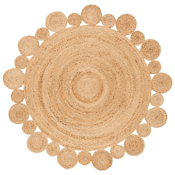 SAFAVIEH Natural Fiber Charmaine Geometric Area Rug, Natural, 4' x 4' Round