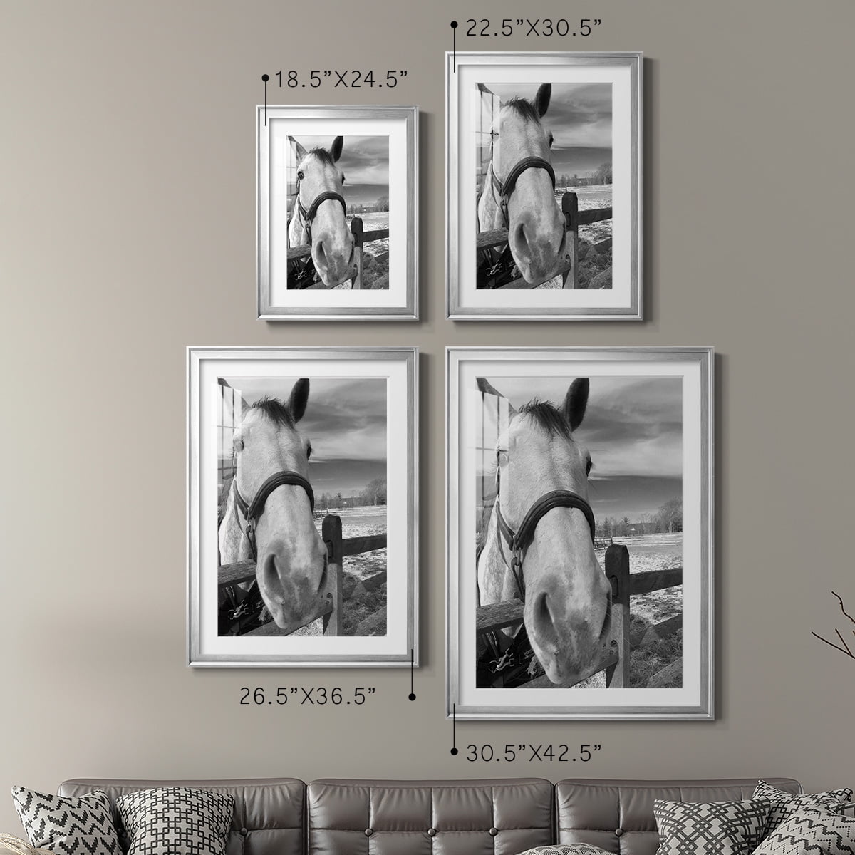 Wexford Home Caen Premium Framed Print, 26.5" x 36.5" - Ready to Hang, Silver (Set of 2)