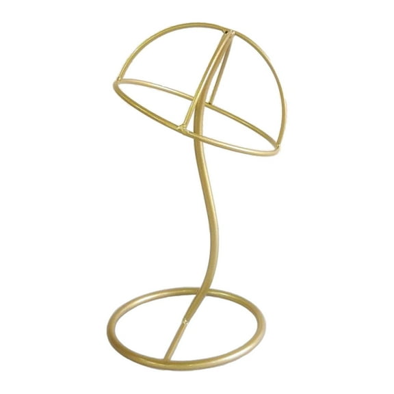 12'' Metal Freestanding Toupee Hats Hairpiece Display Holder Stand Hanger - Golden
