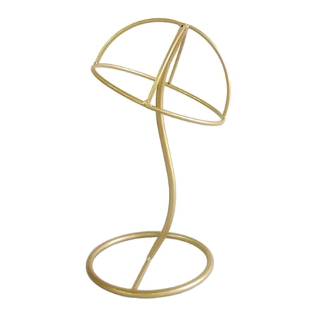 Tnarru 12 Metal Freestanding Wigs Toupee Hats Hairpiece Display Holder Stand Hanger - Golden