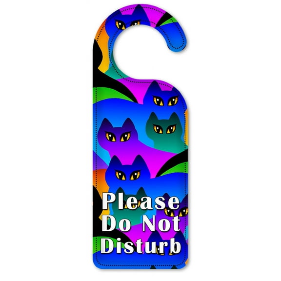 Do Not Disturb Door Knob Hanger Sign - Cat Silhouettes - Image by Dan Morris