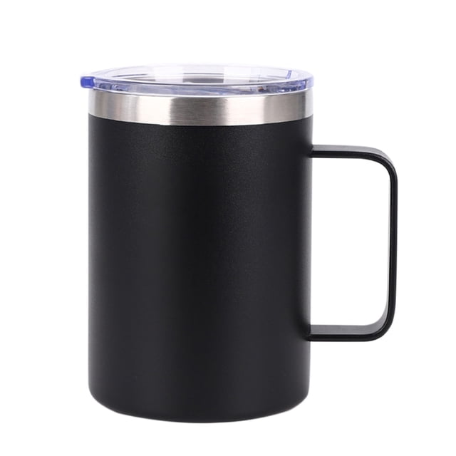 Taza de Café con Tapa Taza de Café de Acero Inoxidable 304 con Aislamiento de Tapa, Asa Portátil Y Cómoda Al Aire Libre, Tazas de Acero Inoxidable Opcionales Calientes Y Frías