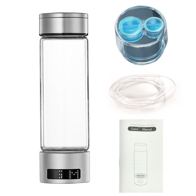 Flmtop 400ml/13.52oz Transparent Hydrogen Water Bottle USB Charging Hydrots Hydrogen Water Bottle with SPE PEM Technology Convenient Hydrogen Water Machine Suitable for Home Office Outdoors