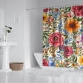 thumbnail image 2 of Pioneer Flower Floral Print Pattern Shower Curtain 84"x72" ,Bathroom Decorative Shower Curtains Set with 12 Hooks,Modern Waterproof Washable Shower Curtain, 2 of 6