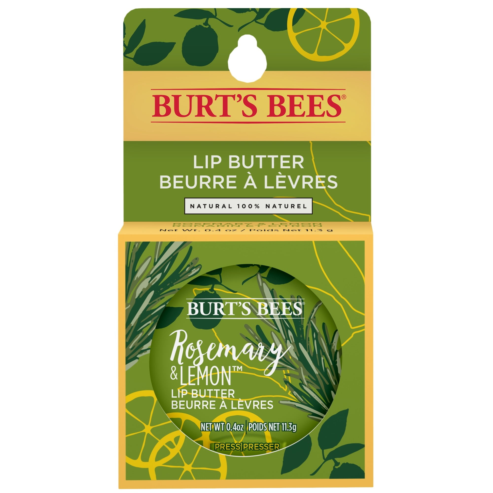 Burts Bees 100% Natural Lip Butter, Rosemary & Lemon, 1 Count