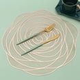 thumbnail image 4 of Placemat for Dining Table Rose Round Placemat Decorative Hollow Pattern Pressed Material Light Gold Rim Elegant Table Mat for Party Dining, 4 of 7