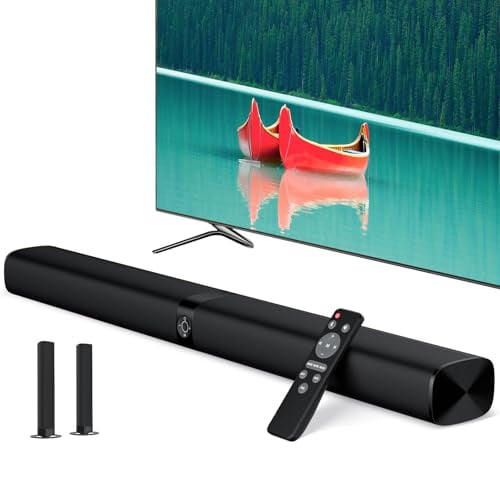 Barra de sonido Assistrust, barra de sonido de 60 W para Smart TV, barra de sonido Bluetooth 5.0, cableada e inalámbrica con modo de aumento de volumen y ecualizador, conexión ARC/óptica/AUX, 2 en 1 d