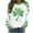 St Patricks Day Sweatshirt Women-A25 Green, variant on Mifsaly Women St Patricks Sweatshirt Shamrock Graphic Loose Tunic Shirt Crewneck Long Sleeve Blouse Funny Festival Casual Pullover Tops Travel Going Out Party Spring T-Shirts Outfits XXL