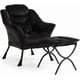 thumbnail image 1 of Negro Cómodo Accent Lazy Chair con Ottoman 400lb Capacity Oversized Reading Armchair con Folding Footrest y Side Pocket para Living Sala o cm de Profundidadormitorio, 1 of 3
