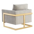 thumbnail image 6 of Lincoln Velvet Accent Armchair With Gold Frame - Light Grey, 6 of 7