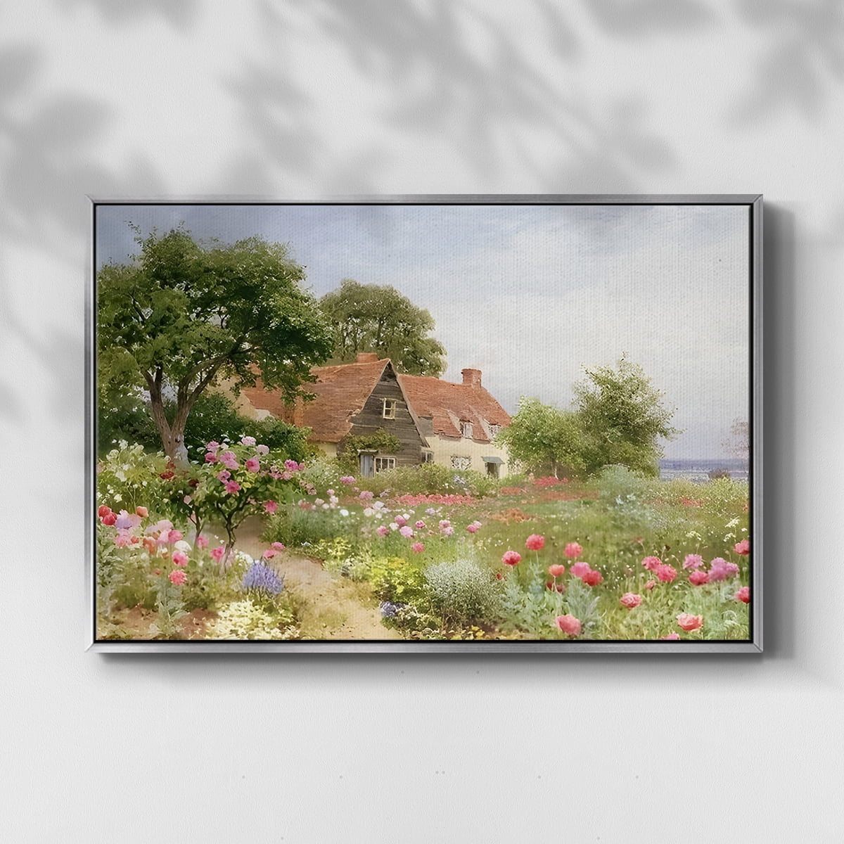 Vintage Landscape-CCLIV By Wexford Home Framed in Silver Wood Gallery Wrapped Canvas 17 in. x 25 in.