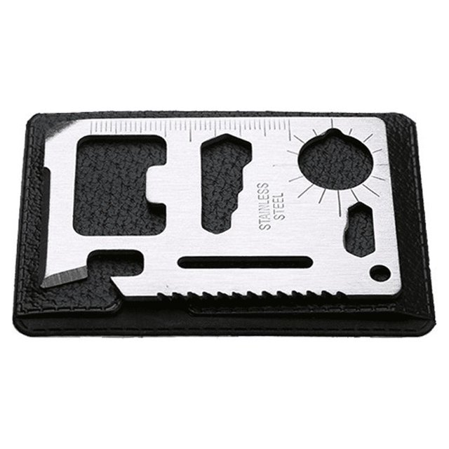 ER Multiherramienta de supervivencia de bolsillo para tarjetas de crédito de acero inoxidable 11 en 1 - Excelente Rendimiento