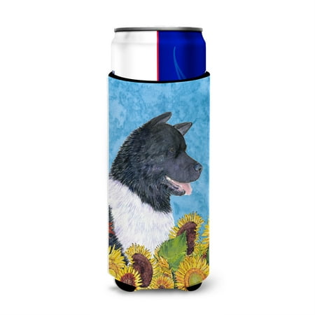 

Akita in Summer Flowers Ultra Beverage Insulators for slim cans SS4154MUK