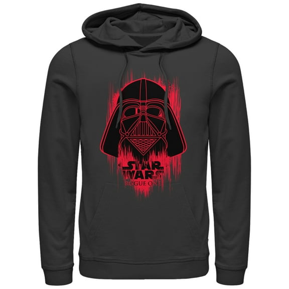 Men's Star Wars Rogue One Vader Helmet Spray Paint  Pull Over Hoodie Black 2X Large