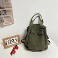 thumbnail image 2 of Minnieouse Mochila de lona Mochila de gran capacidad Mochila de color sólido Mochila informal de compras Mochila ajustable para estudiantes Bolso Mochilas Caqui, 2 of 6