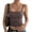 Brown, variant on Womens Square Neck Cami Tops Thin Straps Cropped Fitted Casual Everyday Fashion Summer Blouses Brown M