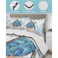 thumbnail image 4 of Quilts Full Size, Sea Turtle Coastal Soft Comforter Bedding Set for Bed, Nautical Summer Beach Coral Ocean Lightweight Quilted Bedspread with Pillow Cover(2 Pieces) for All Season, 78x90 Inch, 4 of 6