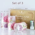 thumbnail image 6 of Meltone Pink LED Flameless Candles, Battery Operated Glass Candles with Remote and Timer, Set of 3 Candles Set, 6 of 7