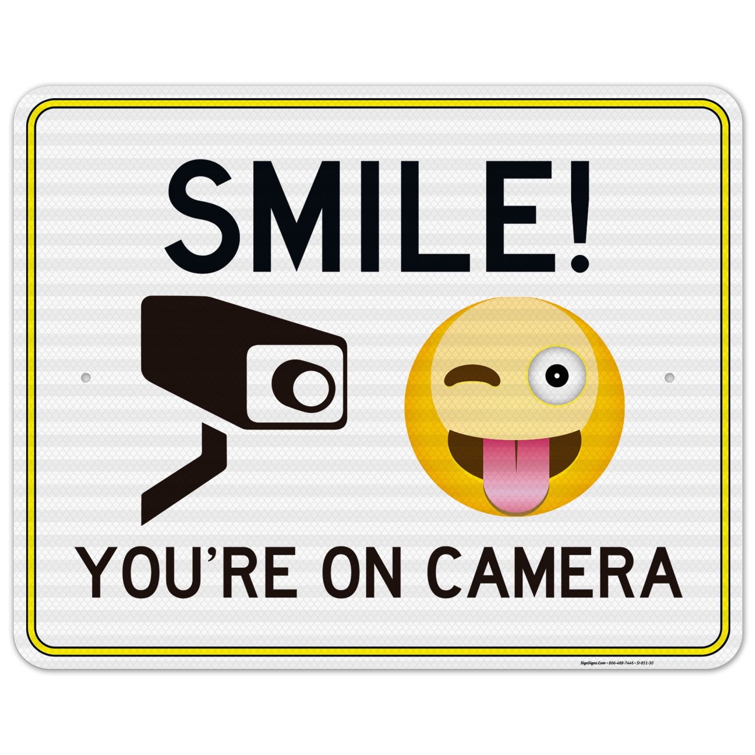 Sign Camera One Video Surveillance Smile You're on Camera Sign, - Walmart.com