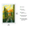 thumbnail image 2 of Italian Earth - Italy - Italian Villa Cypress Trees - From an Original Watercolor Painting by Robin Wethe Altman - Fine Art Matte Paper Print (Unframed) 30x44in, 2 of 4