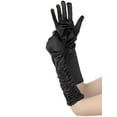thumbnail image 5 of INSPIRE CHIC Women's Satin Shiny Opera Length Gloves Pleated Full Finger Long Evening Glove One Size Black, 5 of 6