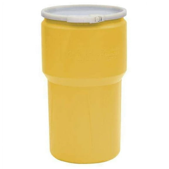 Eagle Mfg Open Head Transport Drum, Polyethylene, 14 gal, Unlined, Yellow 1610