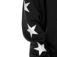 thumbnail image 3 of Women's Gameday Couture Black Los Angeles Chargers Rhinestone Star Sleeve Settle the Score Oversized Tri-Blend Pullover, 3 of 3
