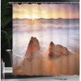thumbnail image 4 of Ambesonne Exotic Shower Curtain, Hawaiian Sea Sky Nature, 69"Wx75"L, Cream White, 4 of 5