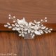 thumbnail image 1 of Peines para el pelo de boda con diamantes de imitación y perlas de Color plateado, accesorios para el cabello para mujer, adornos para el cabello, joyería, tocado nupcial, 1 of 4