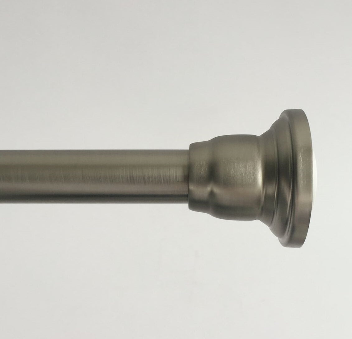 Royal Bath Stafford Steel Shower Curtain Tension Rod With Decorative