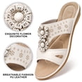 thumbnail image 3 of Ecetana Sandals for Women Flat Shoes Slip On Dressy Summer Comfortable Flower Slides Sandals, 3 of 7