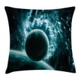 thumbnail image 1 of Space Throw Pillow Cushion Cover, Solar System Landscape with a Planet in Light Vast Motion Ufo Asteroid Mystic Orbit View, Decorative Square Accent Pillow Case, 16 X 16 Inches, Teal, by Ambesonne, 1 of 2
